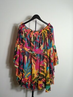 Live 4 Truth Multicolor Tropical‎ Off-Shoulder Tunic